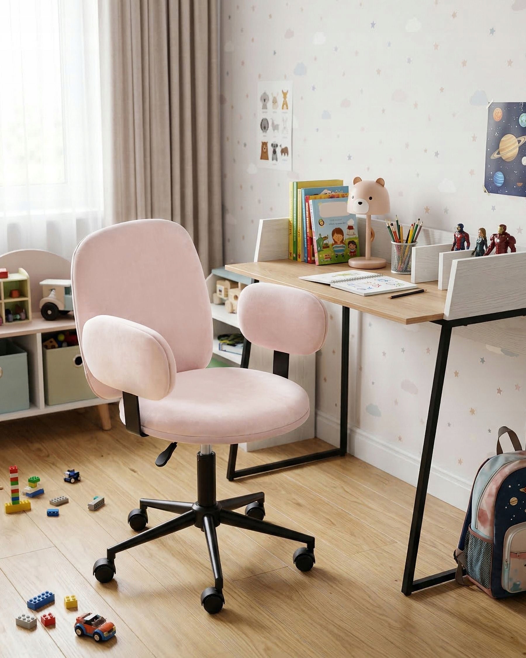 Office swivel chair velour pastel pink Packaging status original