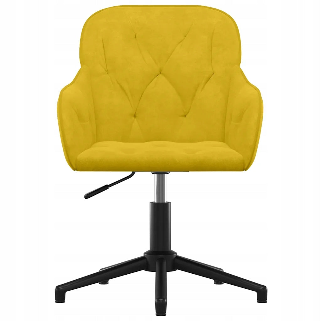 Office swivel chair yellow velvet 56 x 61,5 x (72-80) cm Brand no brand