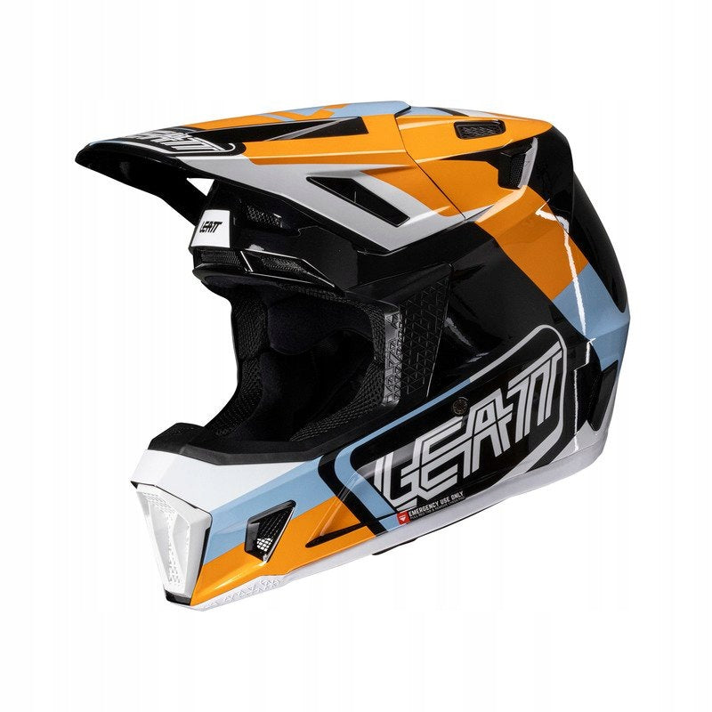 Offroad helmet with goggles LEATT KIT MOTO 7.5 V25 ORANGE S +FREEBIES Size S