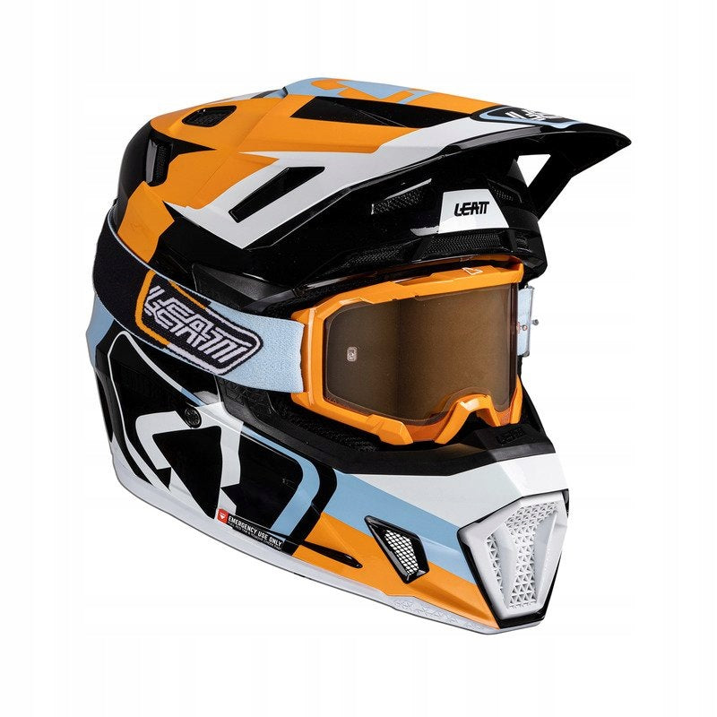 Offroad helmet with goggles LEATT KIT MOTO 7.5 V25 ORANGE S +FREEBIES