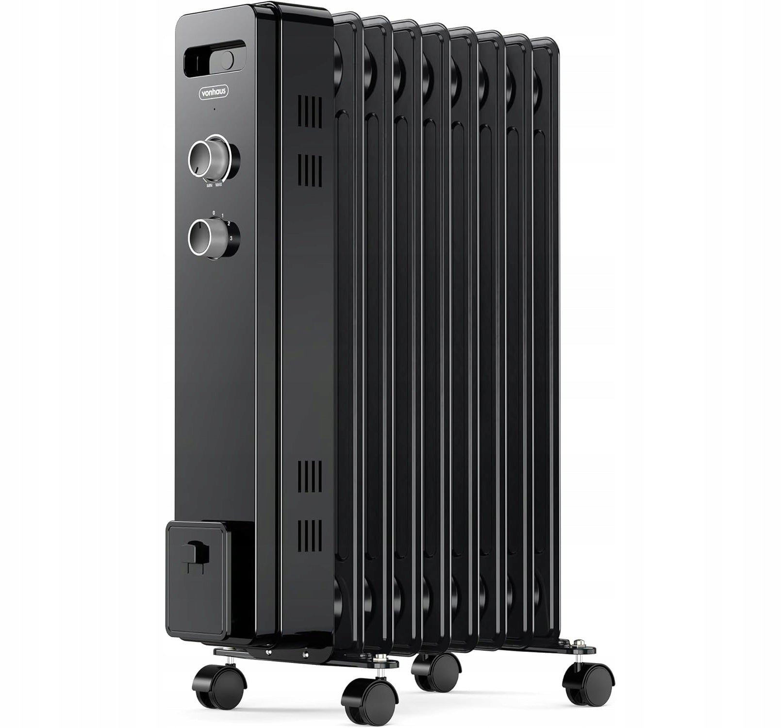 Oil Heater 2000W Electric Heatsink 9 Ribs Thermostat Black