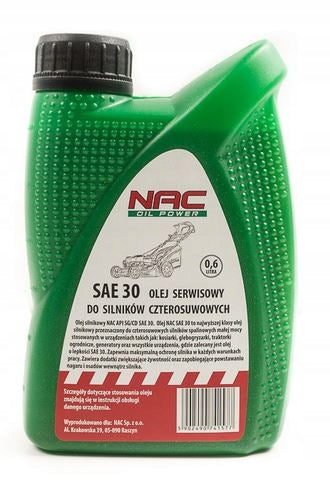 Oil SAE30 0,6L mower NAC LP46 Batteries included no