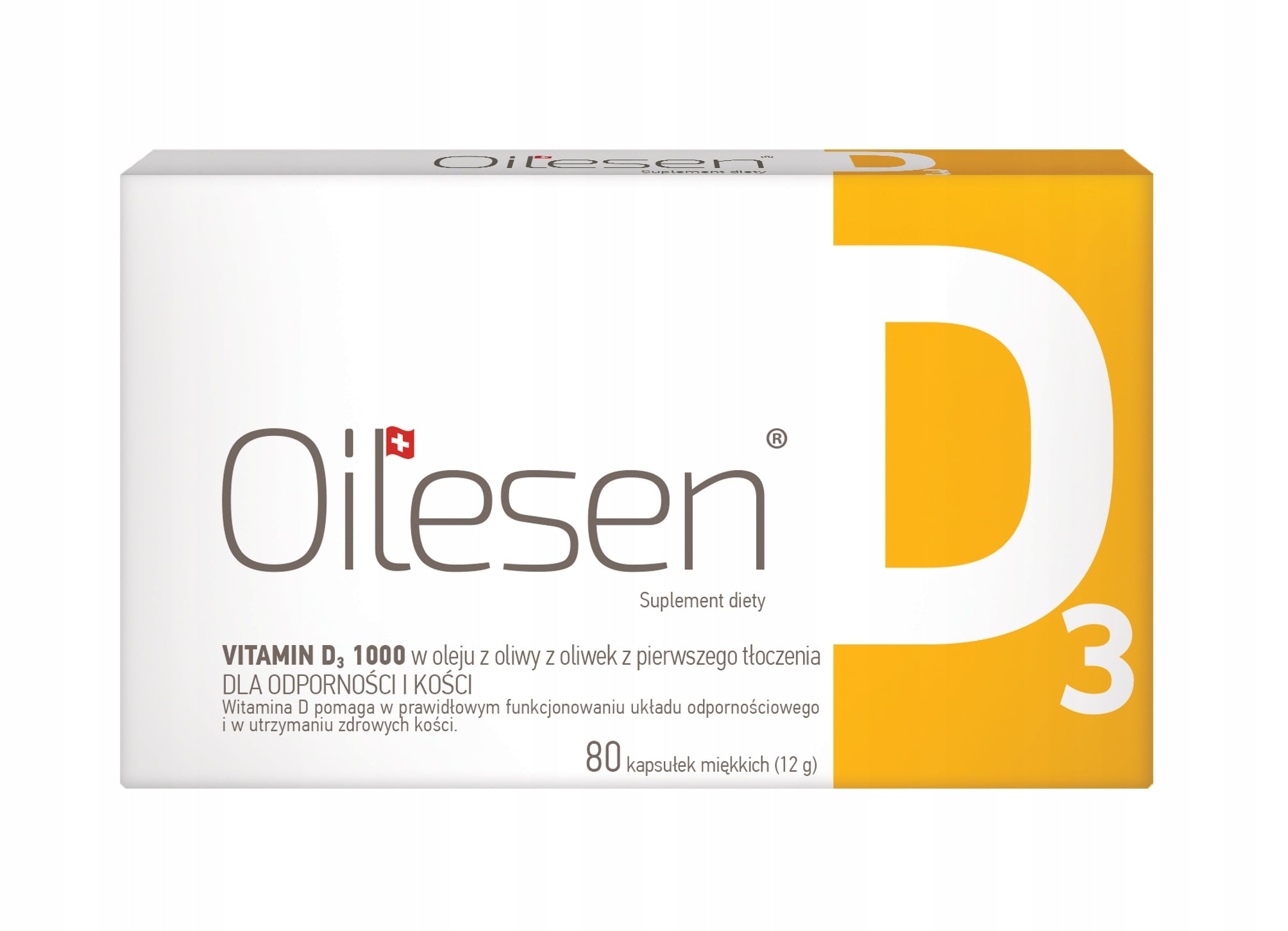 Oilesen Vitamin D3 1000 for children and adults 80 capsules