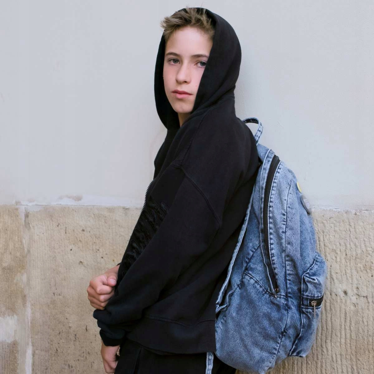 Old Skool Vintage Urban Classic Retro Denim Backpack Black Sheep ST2 Brand Belveder