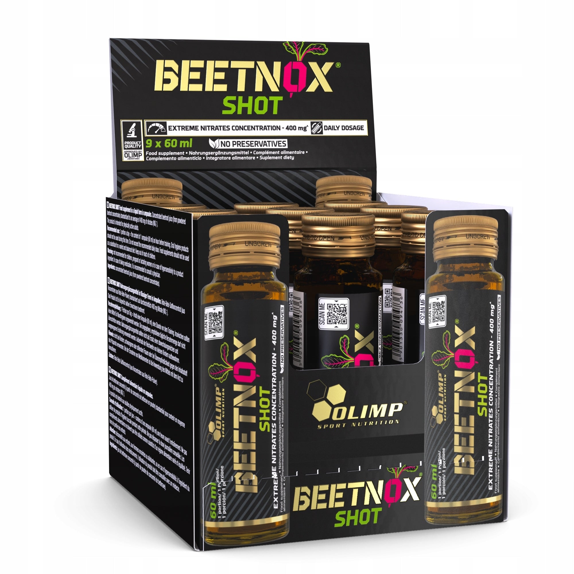 Olimp BEETNOX SHOT Pack of 9x60 ml BEET JUICE CONCENTRATE STRENGTH