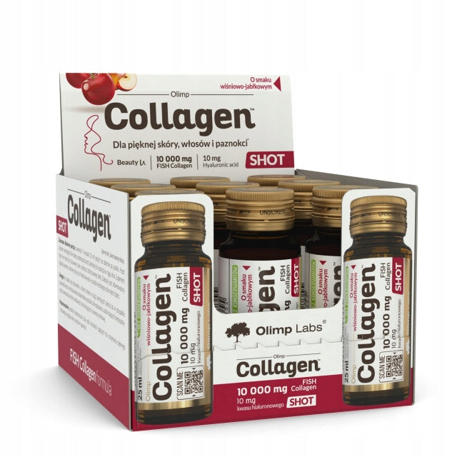 Olimp COLLAGEN SHOT 9x25ml COLLAGEN FISH HEALTHY JOINTS SKIN Cherry-apple