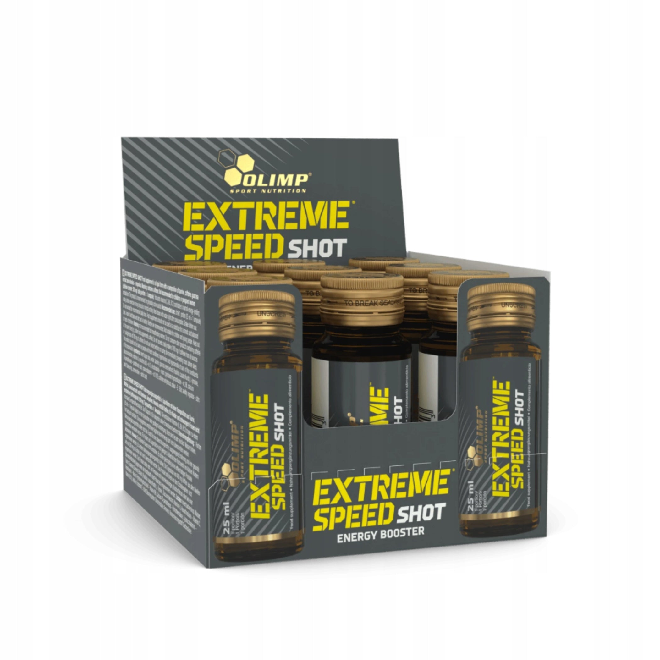 Olimp EXTREME SPEED SHOT Pack of 9x25ml CAFFEINE TAURINE Short date