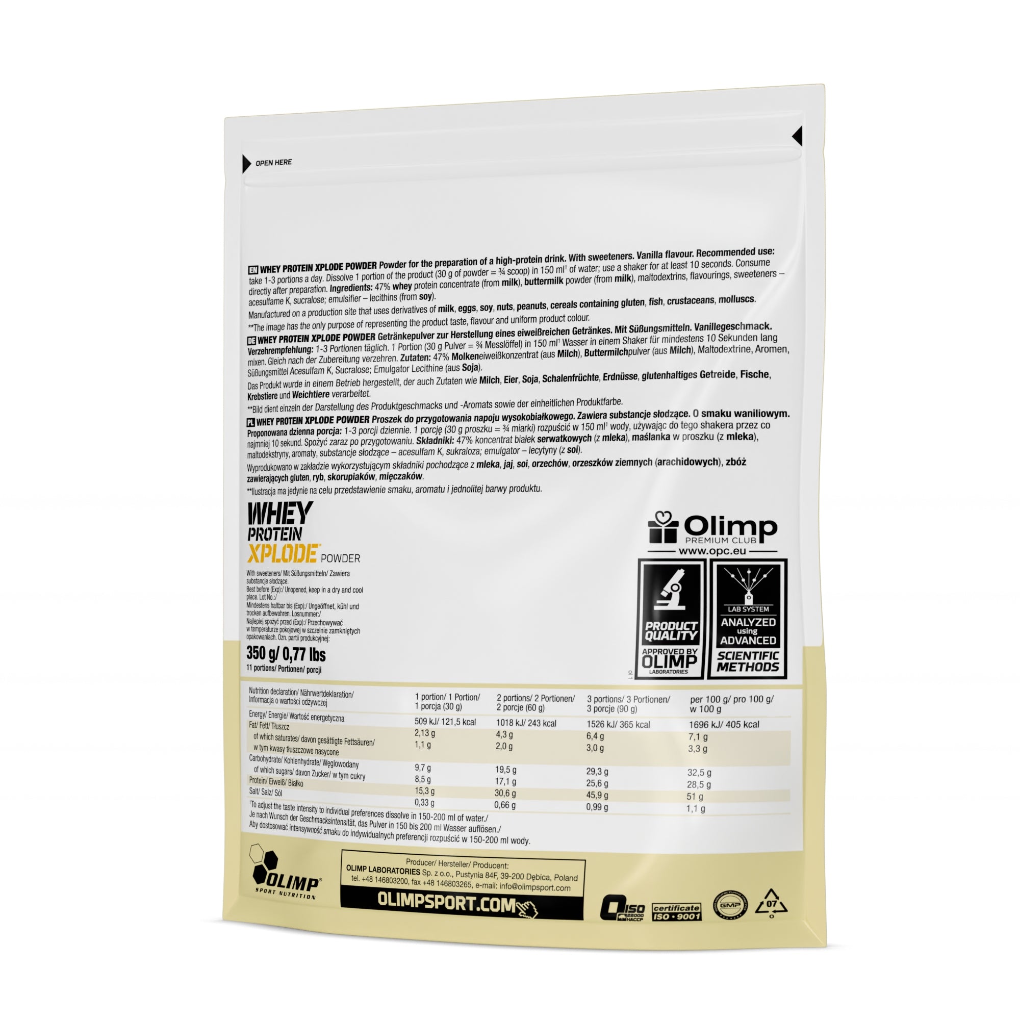 Olimp Whey Protein Xplode 350g vanilla Expiration date at least 1 year from the date of purchase