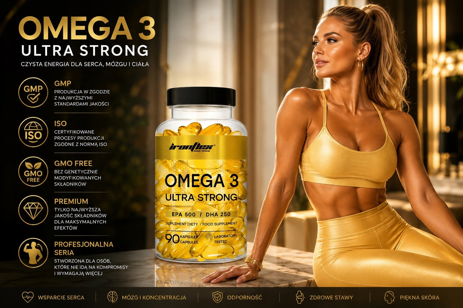 Omega 3 1000 Ultra Strong GOLD | 750 EPA+DHA | 90 Softgel | Prof IF series Manufacturer code 5904806120427