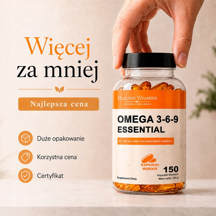 Omega 3-6-9 HEALTH VITAMINS 150 Capsules FISH OIL Fatty Acids EPA DHA Medical device no