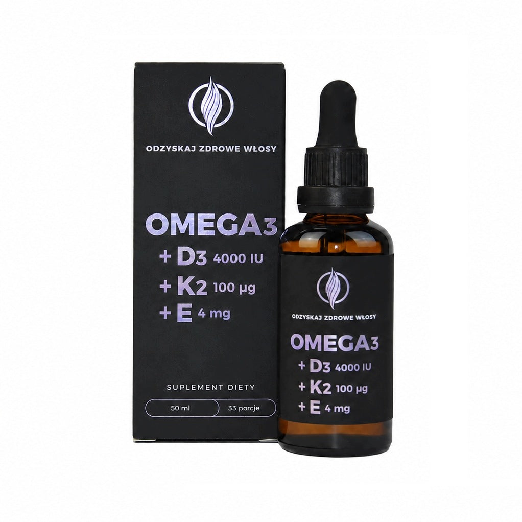 Omega-3 + D3 K2 E 50 ml Drops High Content EPA DHA Dietary Supplement