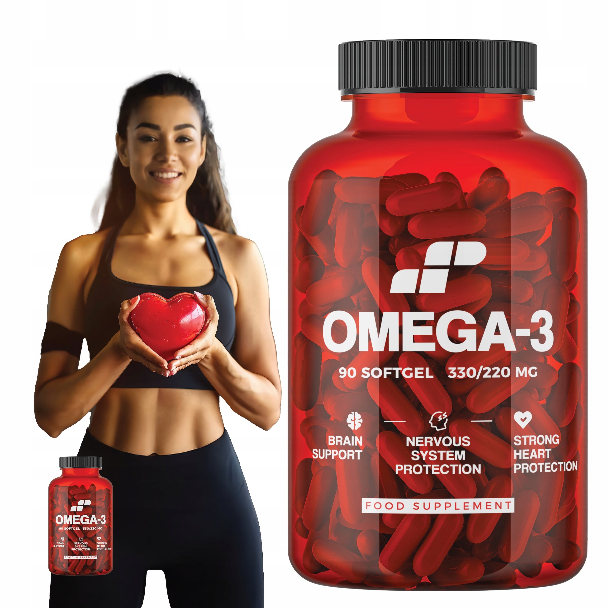 Omega-3 EPA 330mg DHA 220mg 90 kaps Heart Vitamin E Fish Oil MP NUTRITION