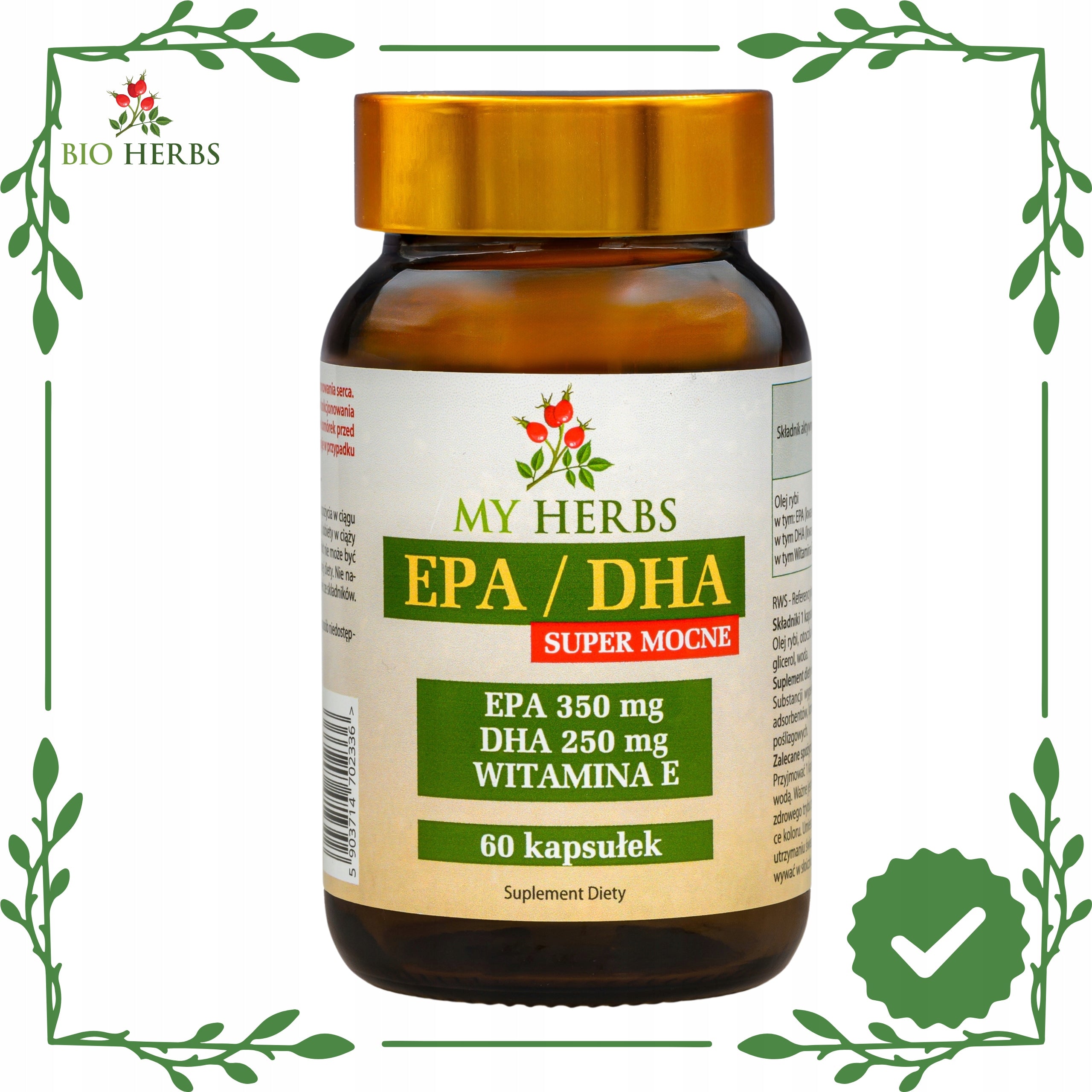 Omega-3 EPA DHA super strong with vitamin E 60 capsules heart health brain Packaging status original