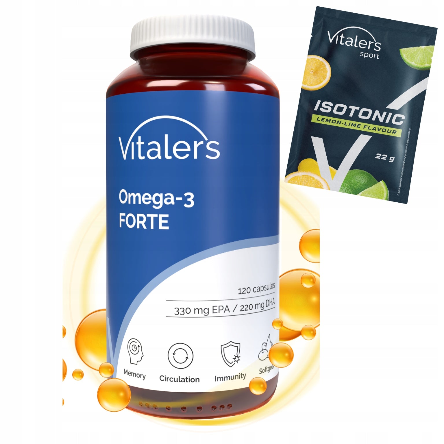 Omega 3 FORTE 1000 mg for 120 days 330 EPA 220 DHA Healthy Heart Brain + Freebie