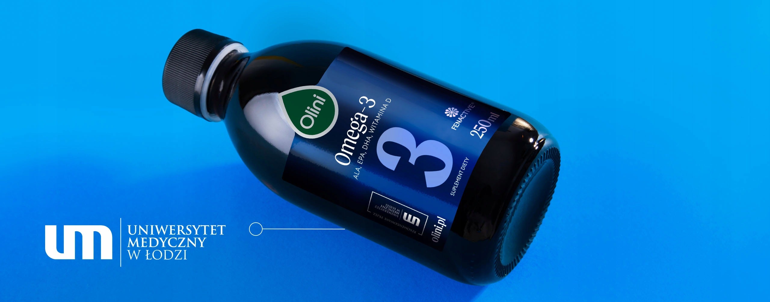 Omega 3 Food OLINI Oil 250ml with Black Flax Tran Vitamin D acids Packaging status original