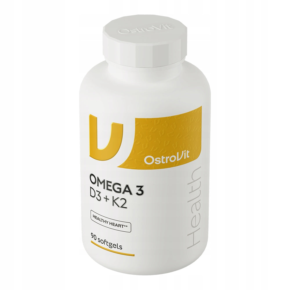 Omega 3 OstroVit D3+K2 90 caps FATTY ACIDS Heart Bone Brain Immunity Packaging status original