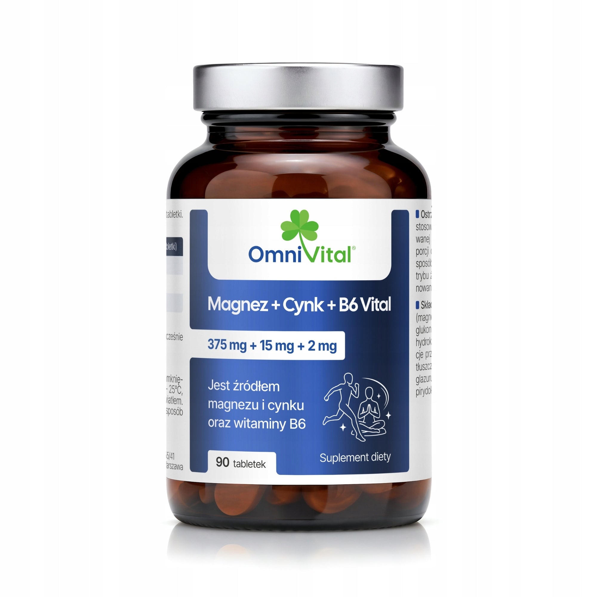 Omni Vital Magnesium Zinc B6 Energy Fatigue Stress 90 Tablets - 30 Servings