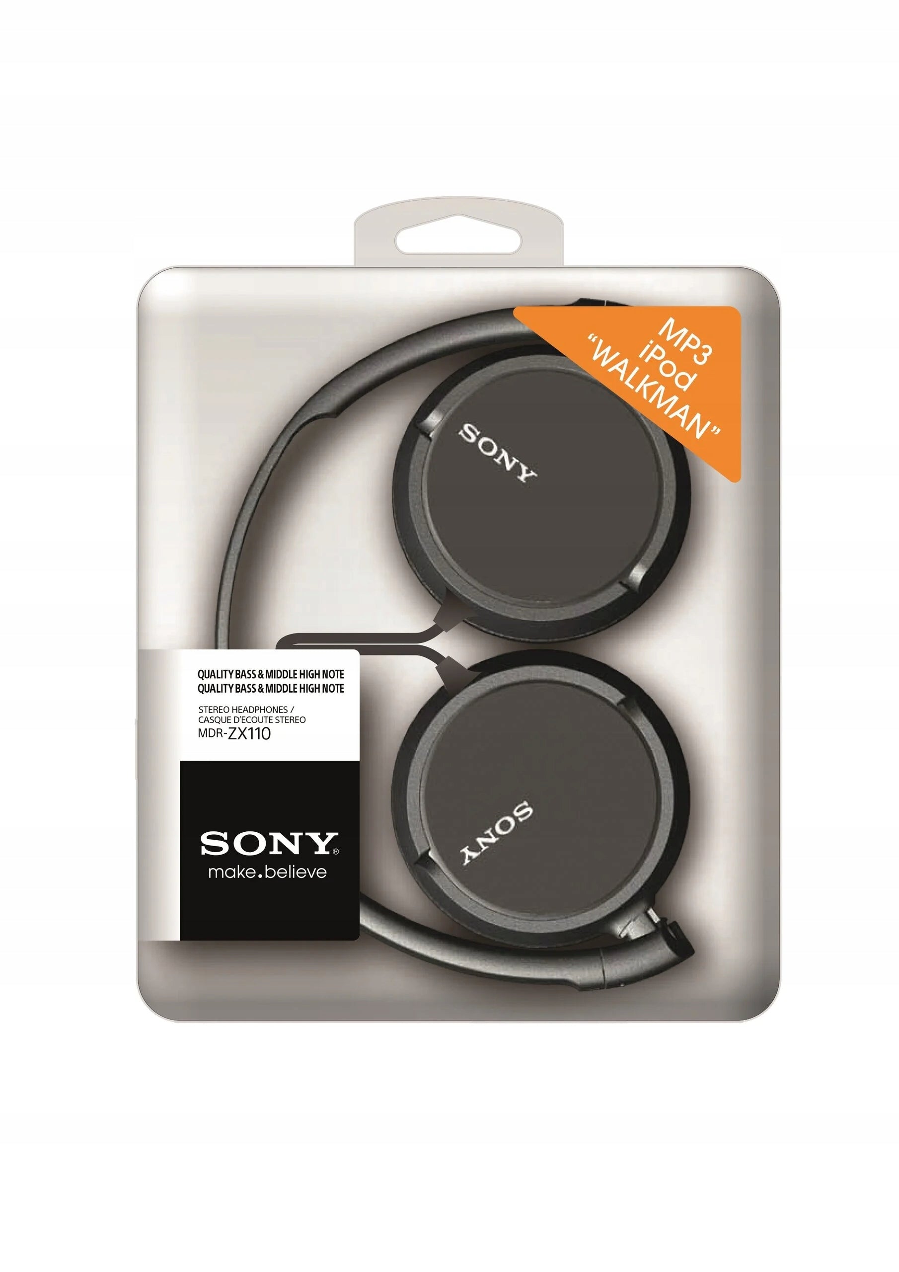 On-ear headphones SONY MDRZX110B Black Manufacturer code MDR-ZX110/BC(AE)