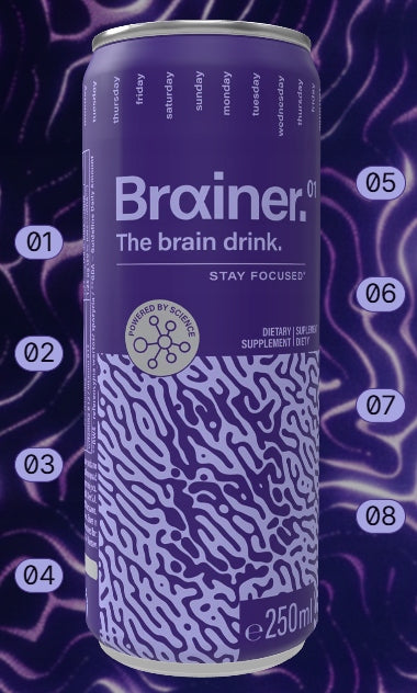 One pack Brainer Carbonated Dietary Supplement valid until the end of 08.2026 Name other