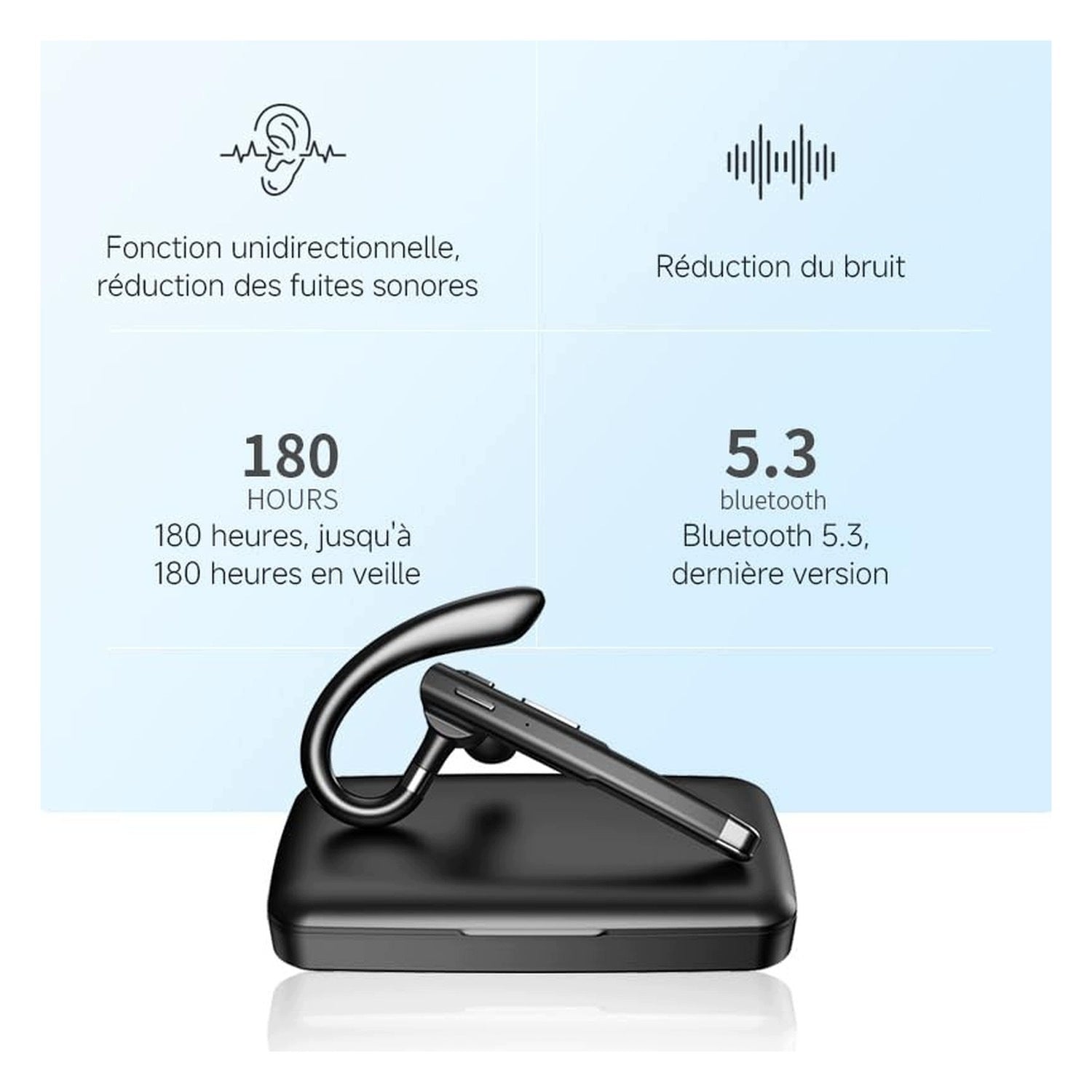 Oordop - wireless - HiFi sound - with noise cancellation Model Draadloze Bluetooth Oordop met HiFi Geluid en Ruis