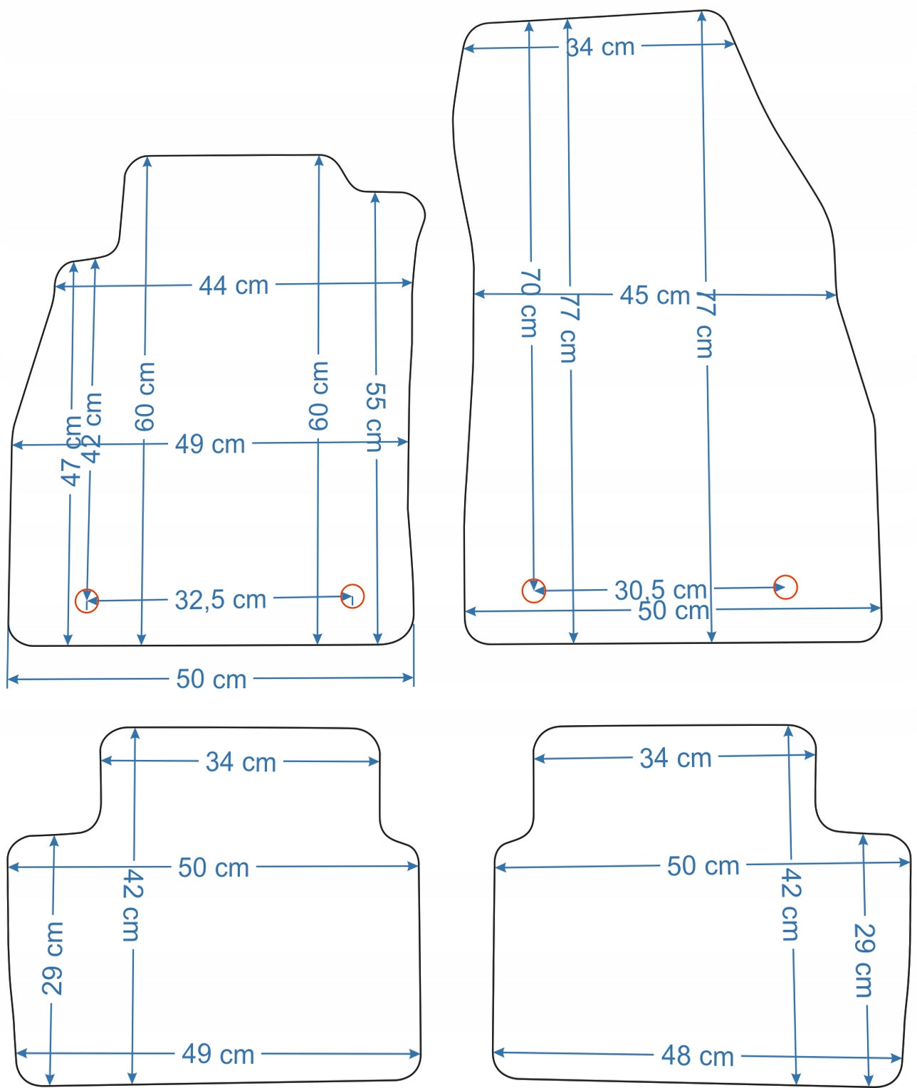 Opel Insignia 2008-2013r. Black Velour Rugs - Silver. Manufacturer Aldos