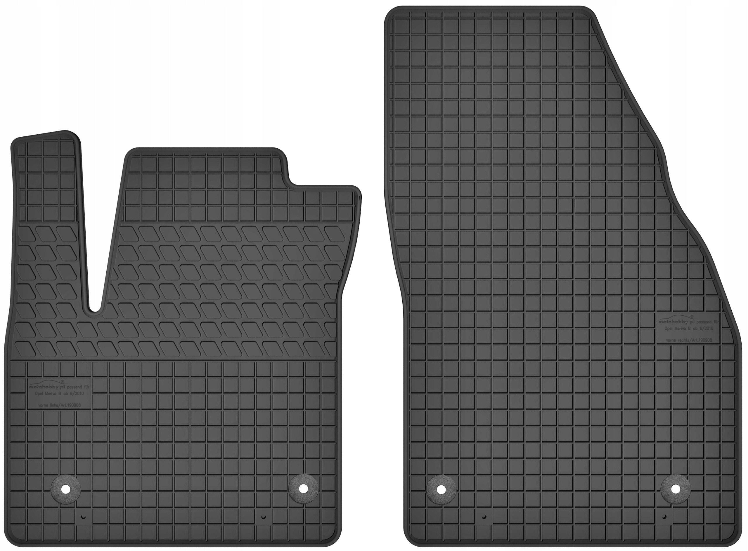 Opel Meriva B 2010-2017 Rubber Rugs For Car Front Packaging status original