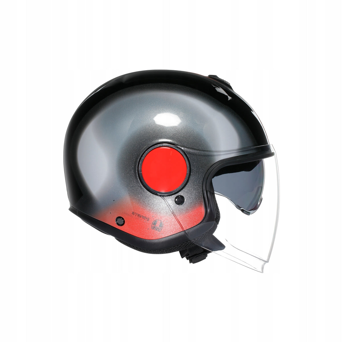 Open Helmet AGV Eteres Levanto Black/Silver/Red M European type approval ECE R22-06