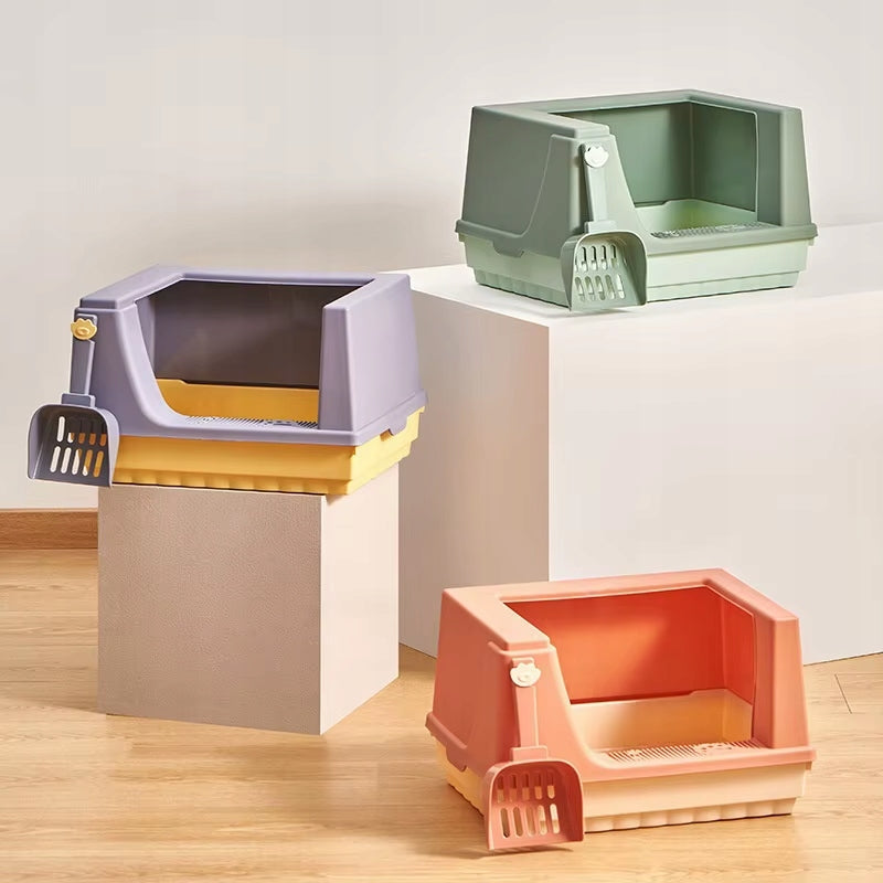Open cat litter box with anti-sand filter,high cover, M, Green Brand no brand