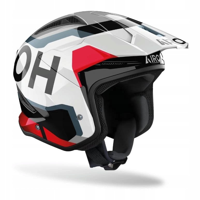 Open helmet AIROH TRR II JUPITER RED GLOSS white red grey FREEBIES