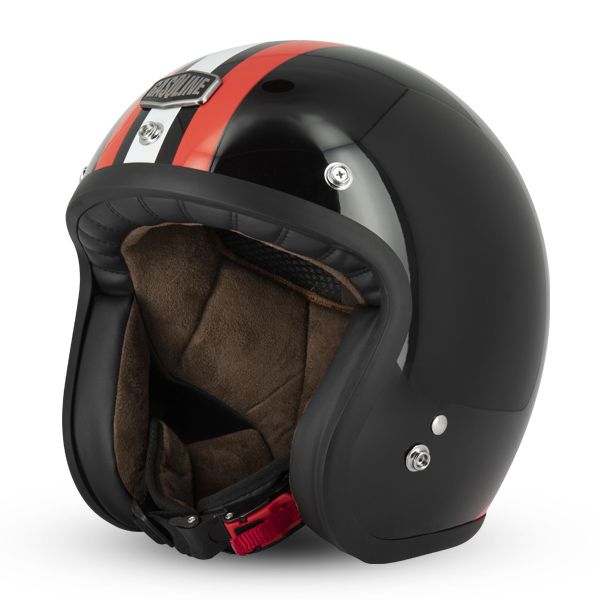 Open helmet GASOLINE S250 Cafe Racer black/white/red r. S
