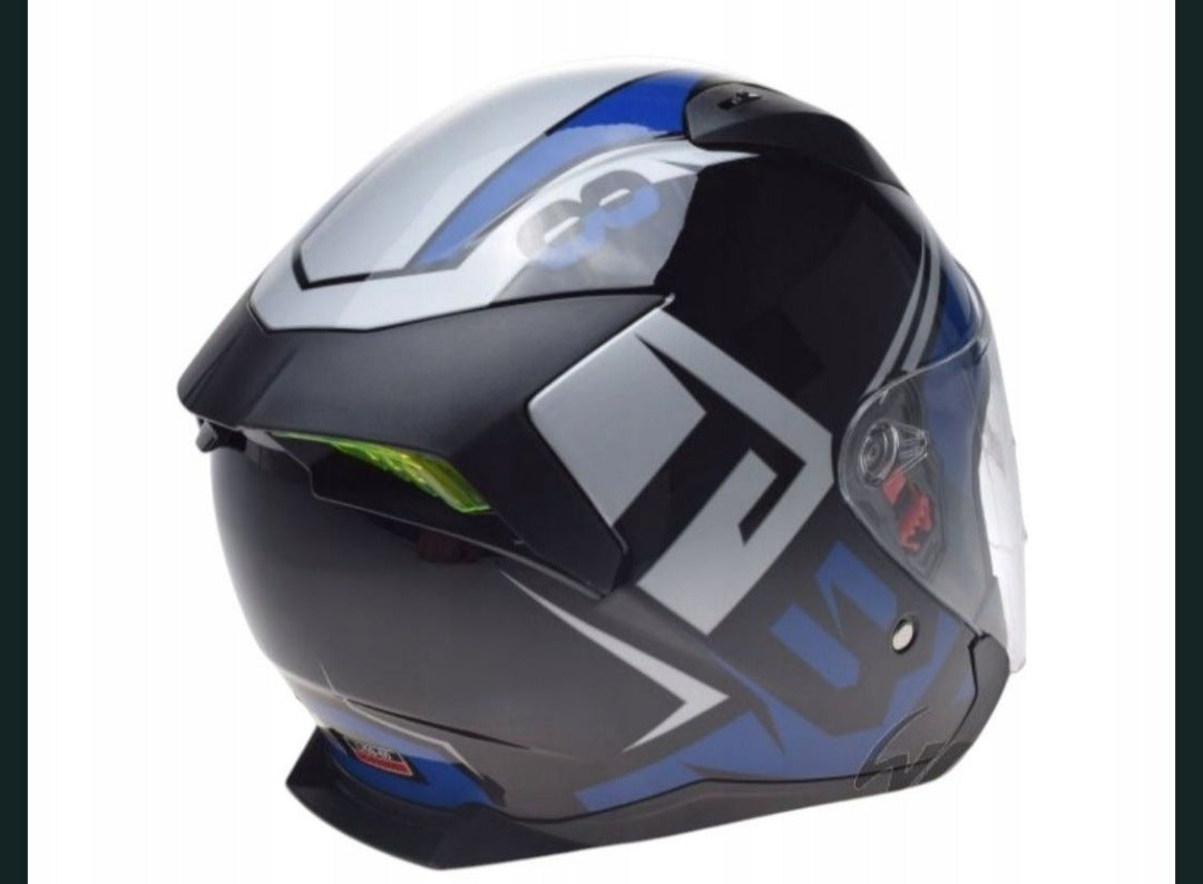 Open helmet black and blue awina L Manufacturer Awina