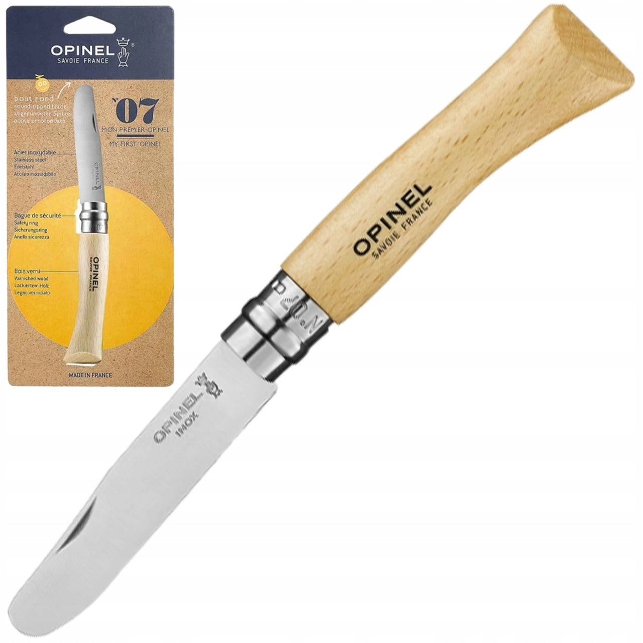Opinel Inox No.7 My First folding knife for children natural