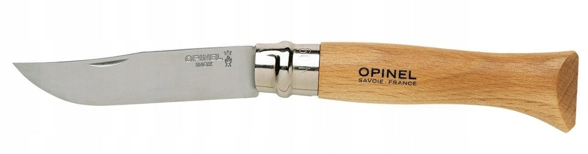 Opinel No.9 Inox 9 cm Sandvik 12C27 beech Virobloc France Manufacturer code N 09
