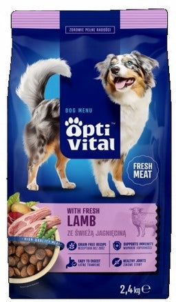 OptiVital dry food for adult dogs FM with lamb 2,4 kg