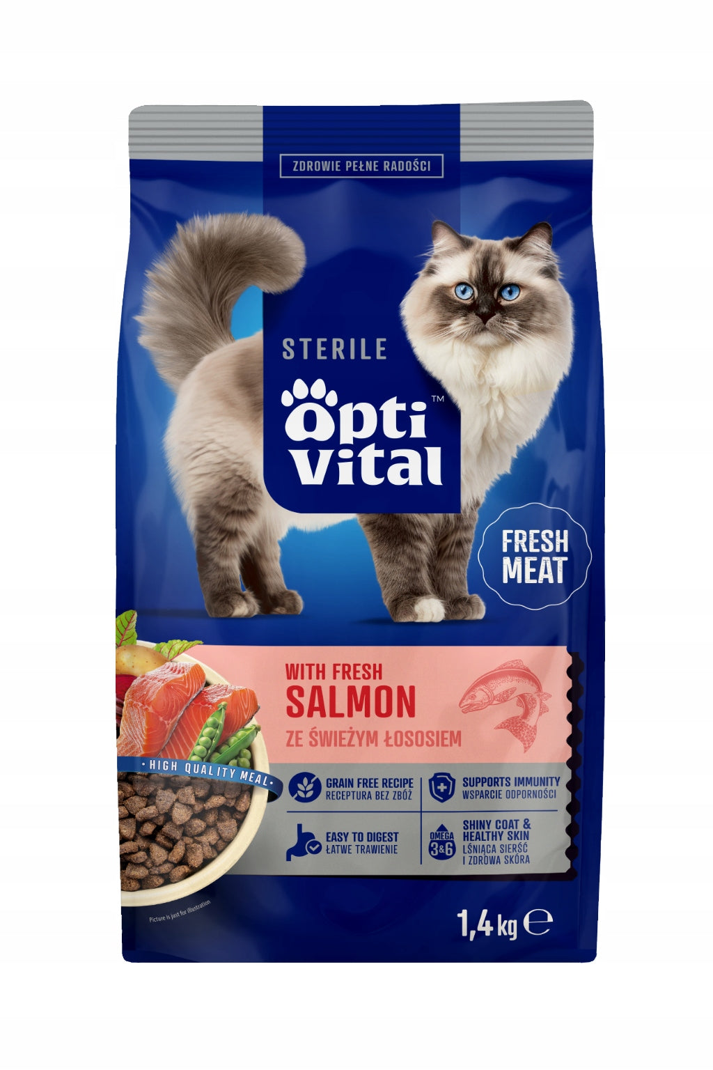 Optivital salmon dry food 1,4 kg Brand Optivital