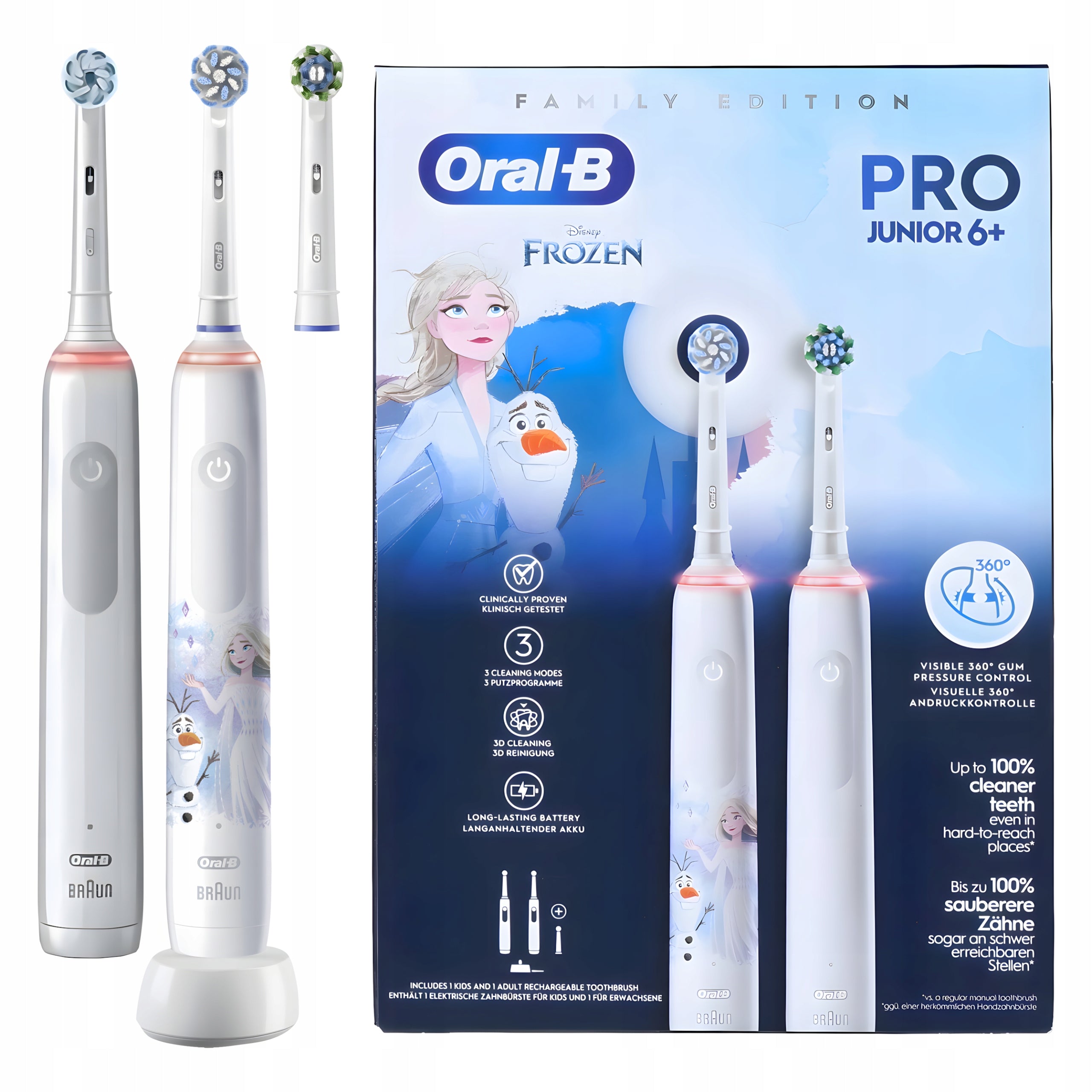 Oral-B Family Edition Pro 3 Electric Toothbrush + Junior Frozen Two-Pack