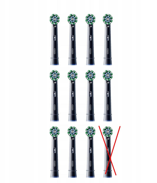 Oral-B Pro Cross Action Black Electric Toothbrush Tips 11 Pack