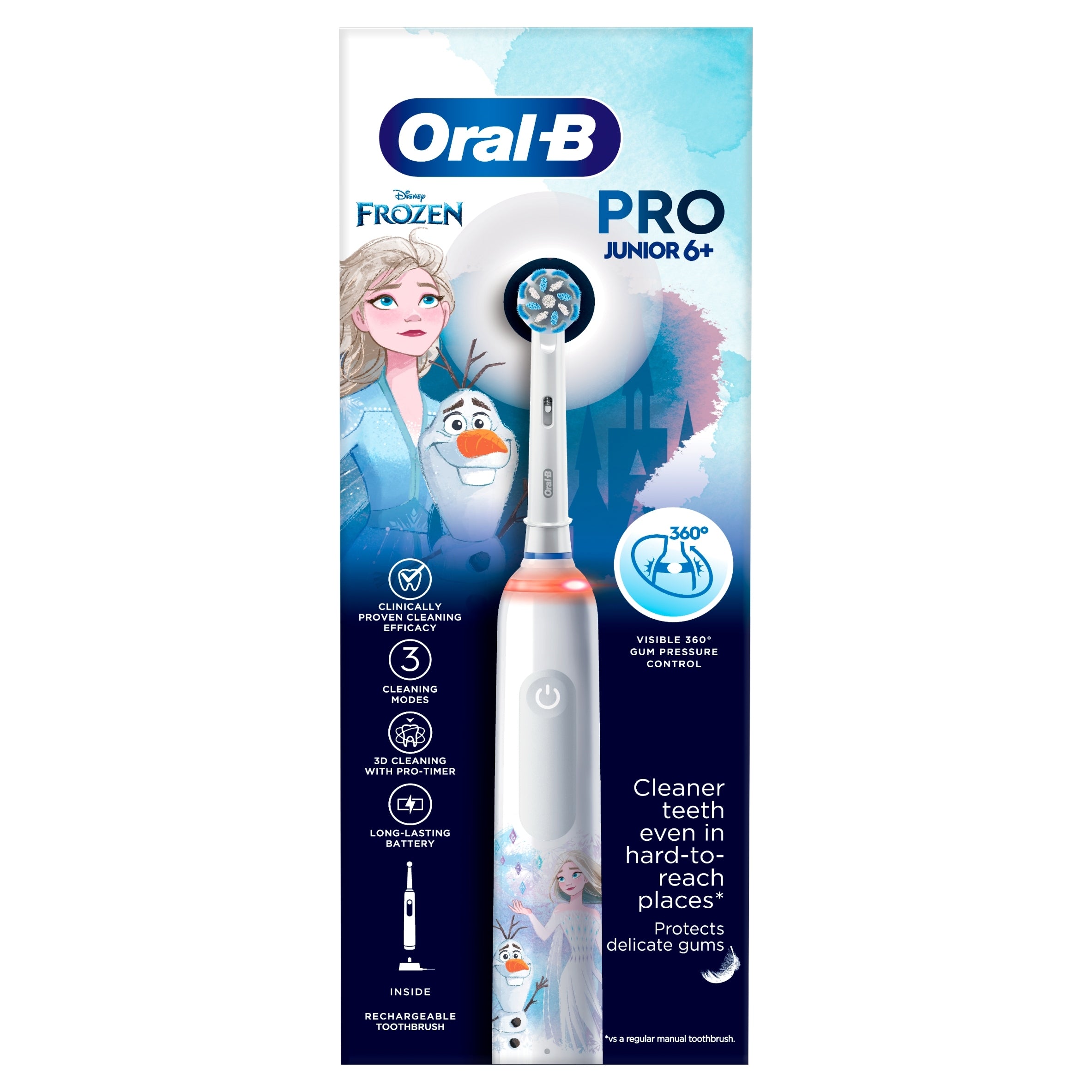 Oral-B Pro Junior 6+ Land of Ice Elsa Electric Toothbrush for Kids Brand Oral-B