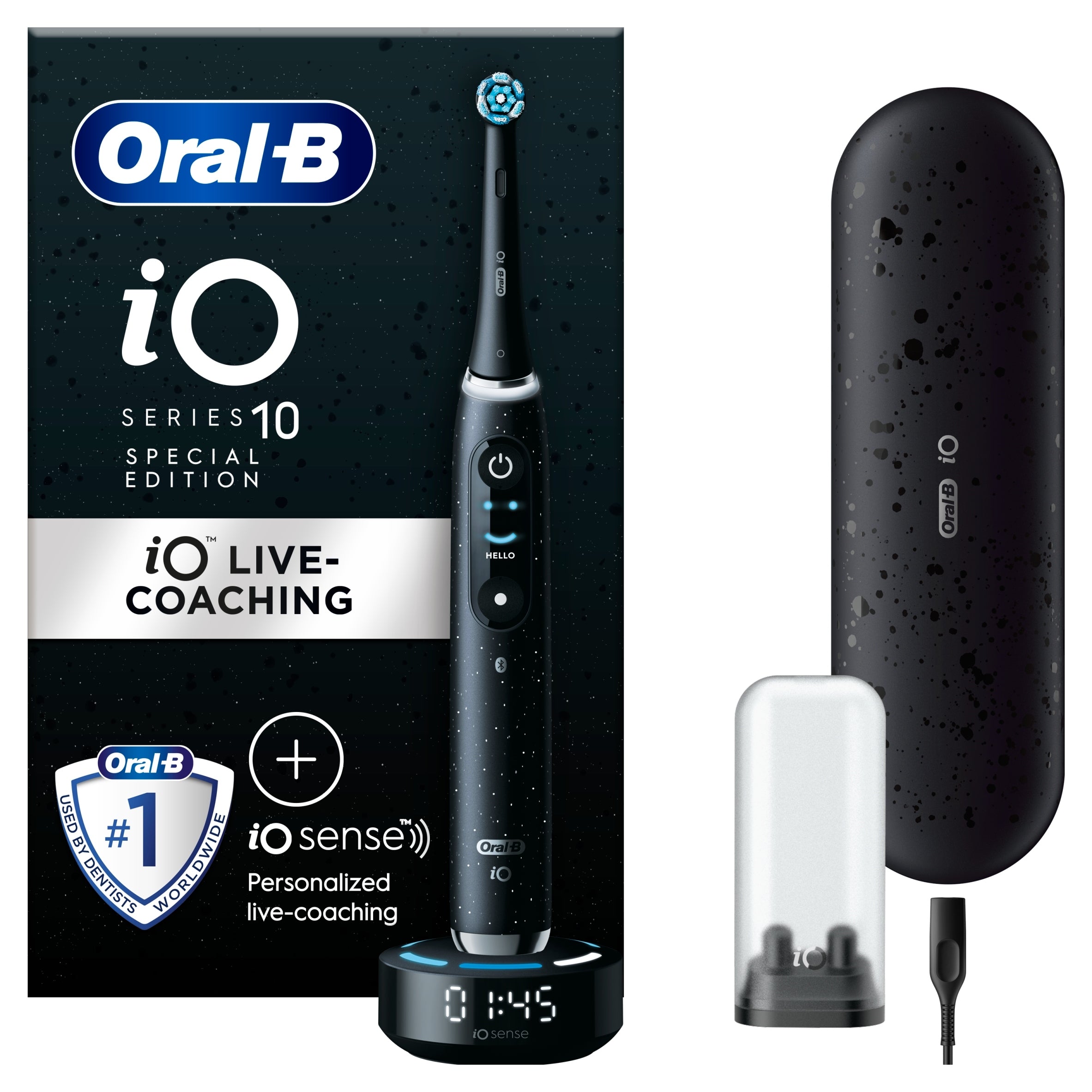 Oral-B iO 10 Ultimate Black Electric Toothbrush with Travel Case