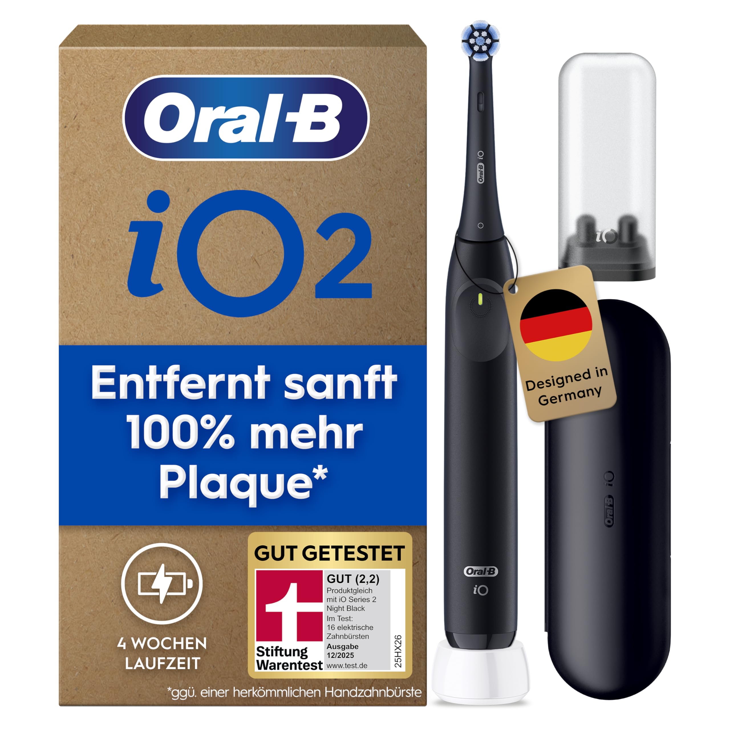 Oral-B iO 2 Night Black Electric Toothbrush + Case + Tip Stand