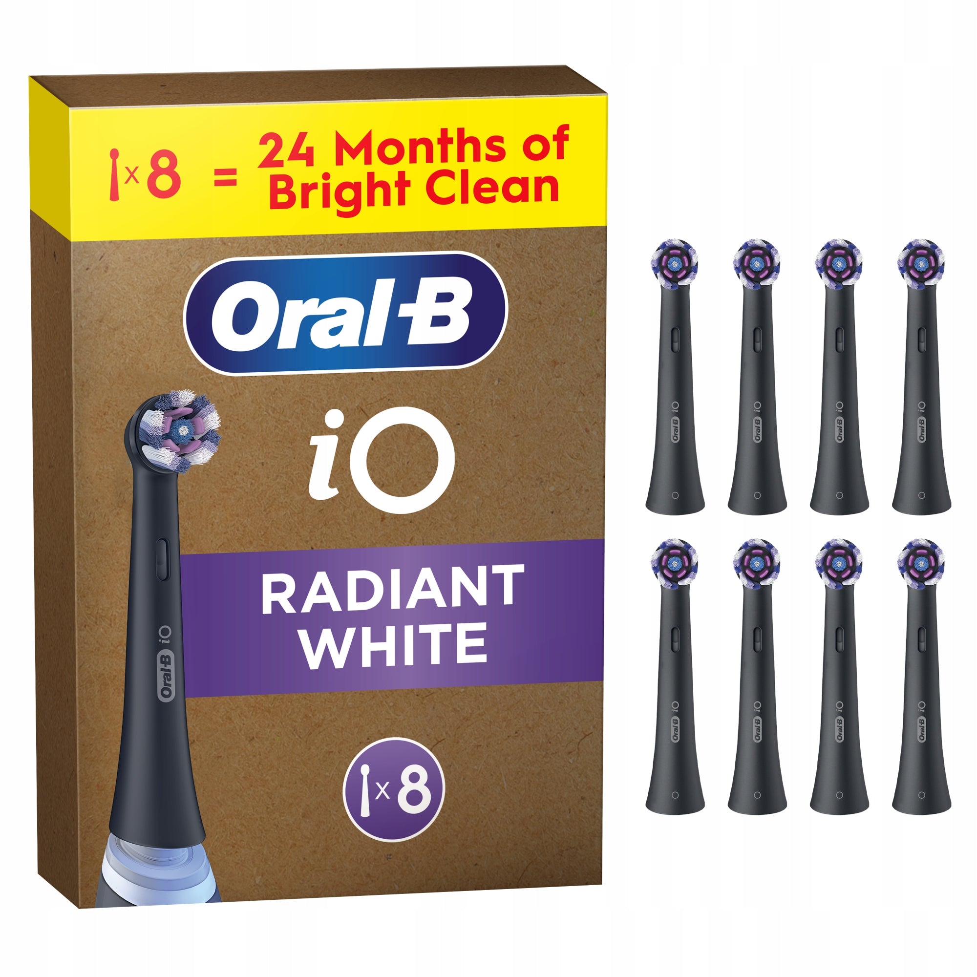 Oral-B iO Radiant White Toothbrush Tips, Whitening 8 Pieces