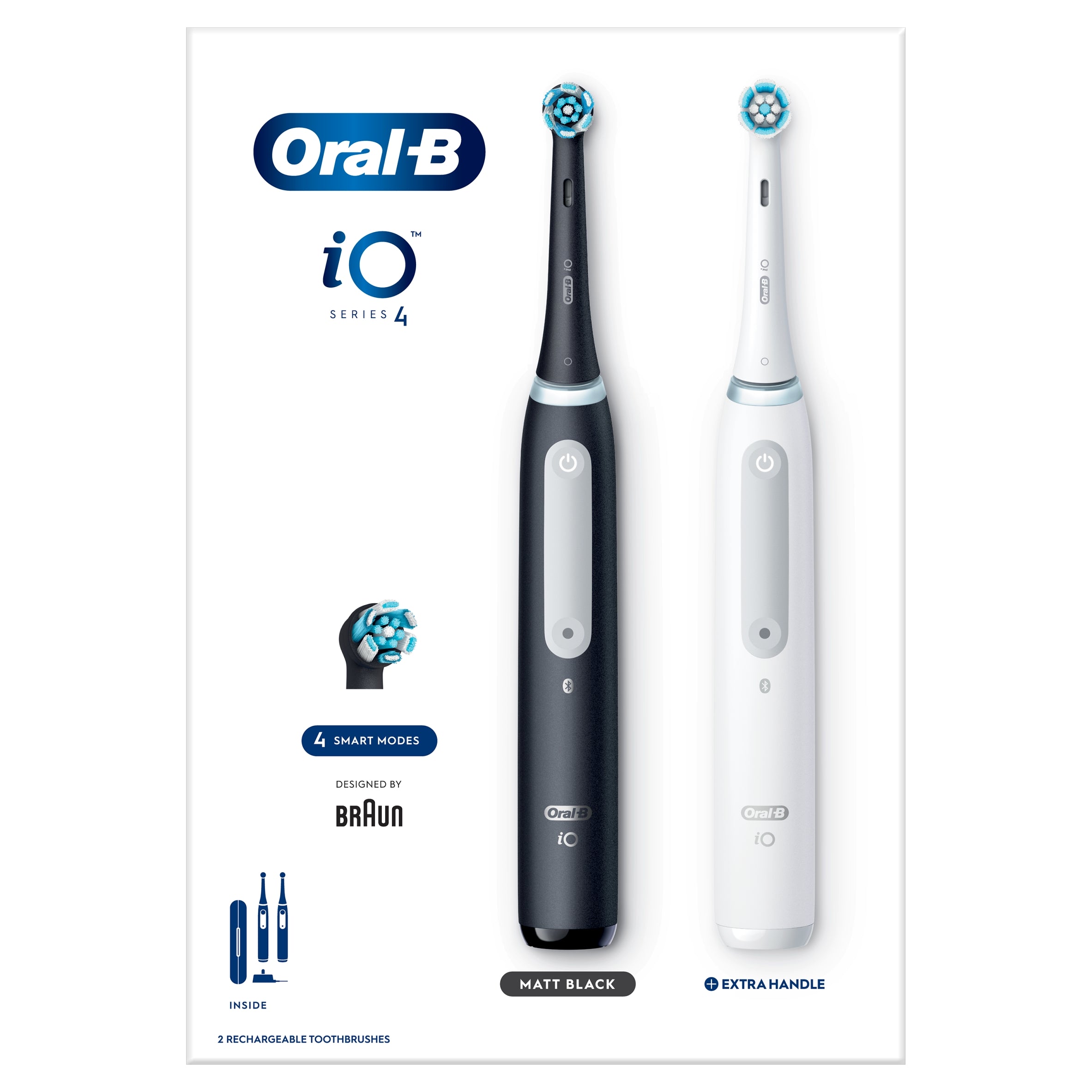 Oral-B iO Series 4 Duo Black&White Magnetic Toothbrush Set