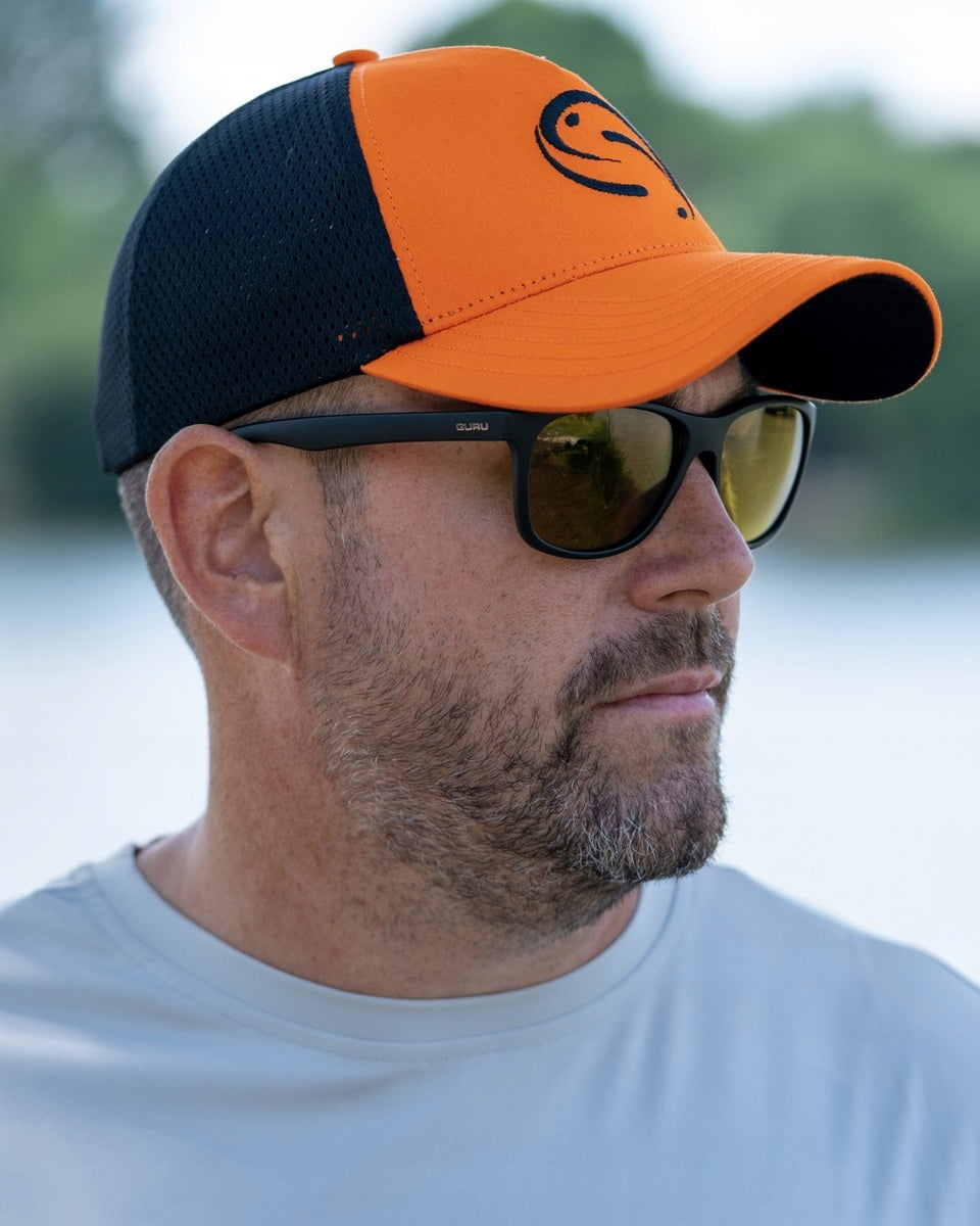 Orange Trucker Cap Guru Dominant material polyester
