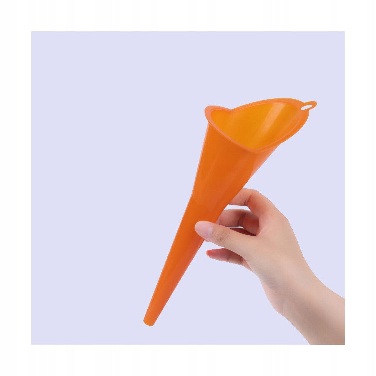 Orange plastic funnel for gasoline, oil, water, etc. 28 cm Brand no brand