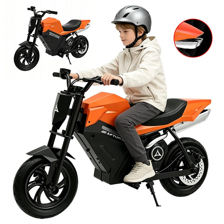 OrangeADV250 Kids Electric Motorcycle 14km Range LED Lights Simulated Sound