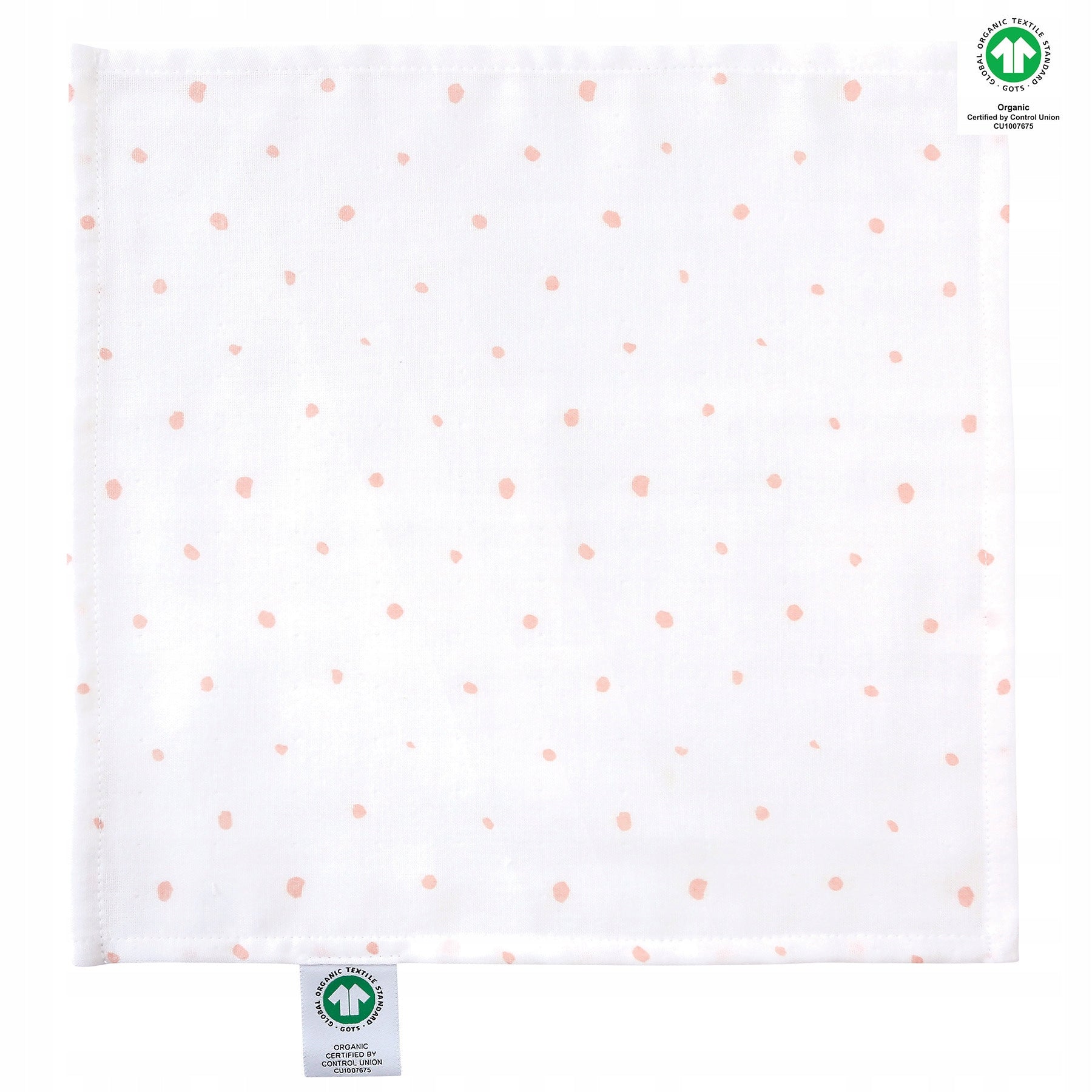 Organic Muslin Handkerchief (GOTS certified)Organic -Pink dots