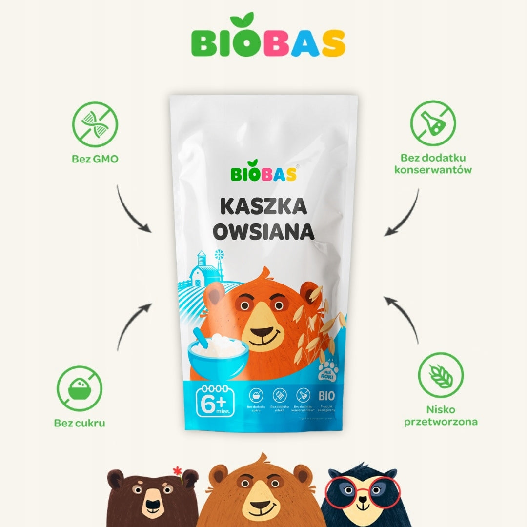 Organic Oat Porridge BIO Dairy Free For Children 200g / BioBas Packaging status original