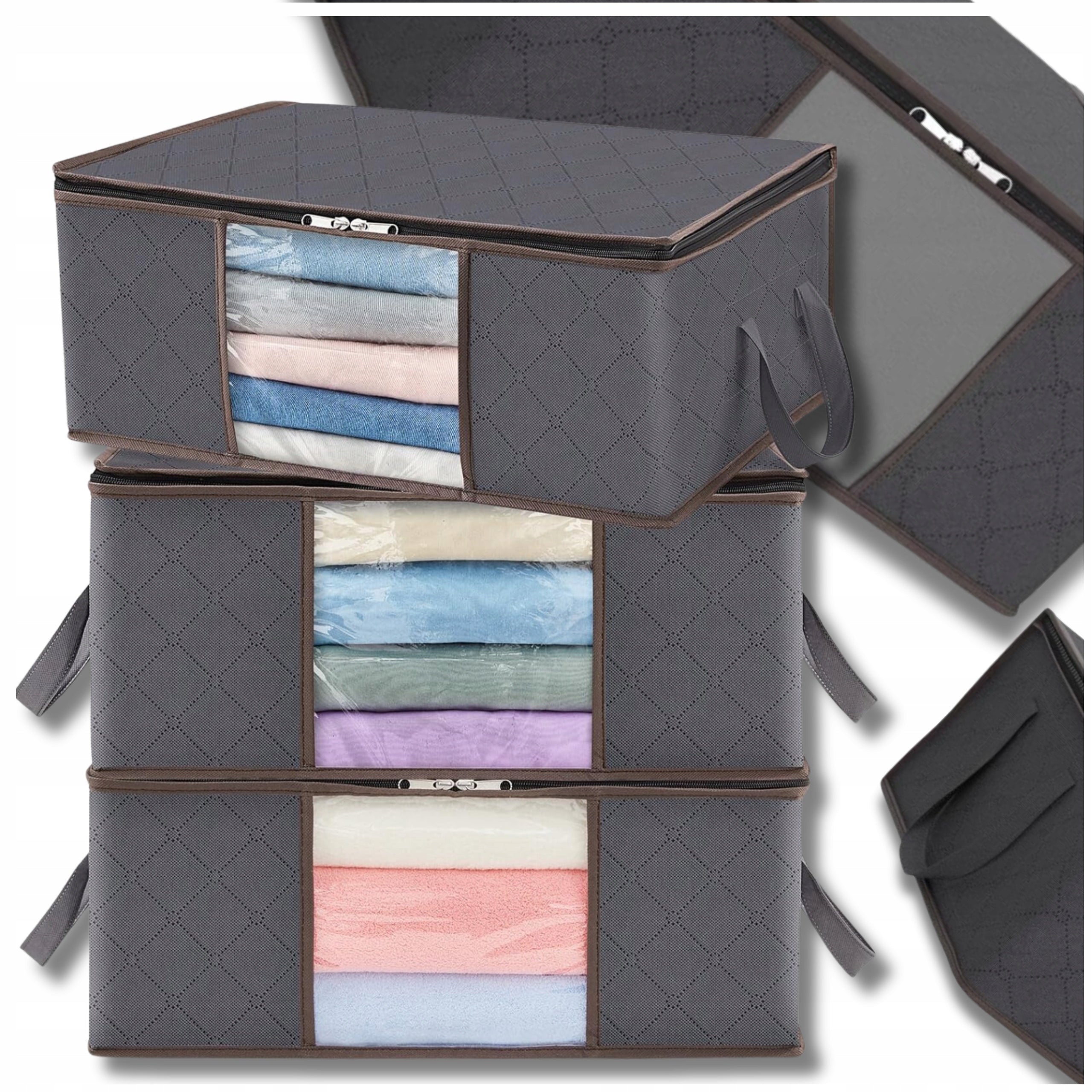 Organizer 35L Set of 3 Cabinet Bag for Bedding Clothes Large Packaging status original