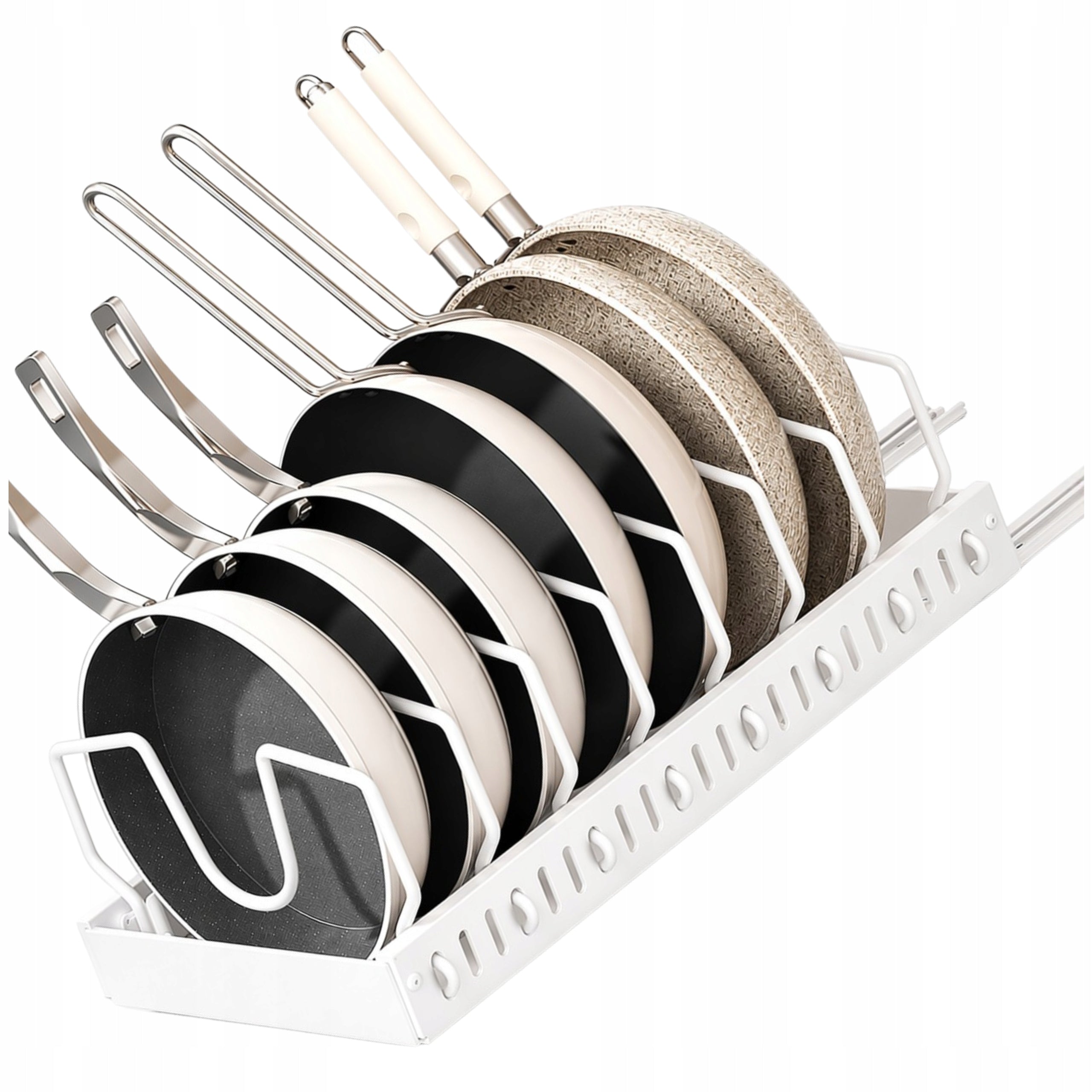 Organizer Dishwasher Lids Kitchen Pans White Manufacturer code Ociekacz Organizer Na Patelnie Garnki Biały