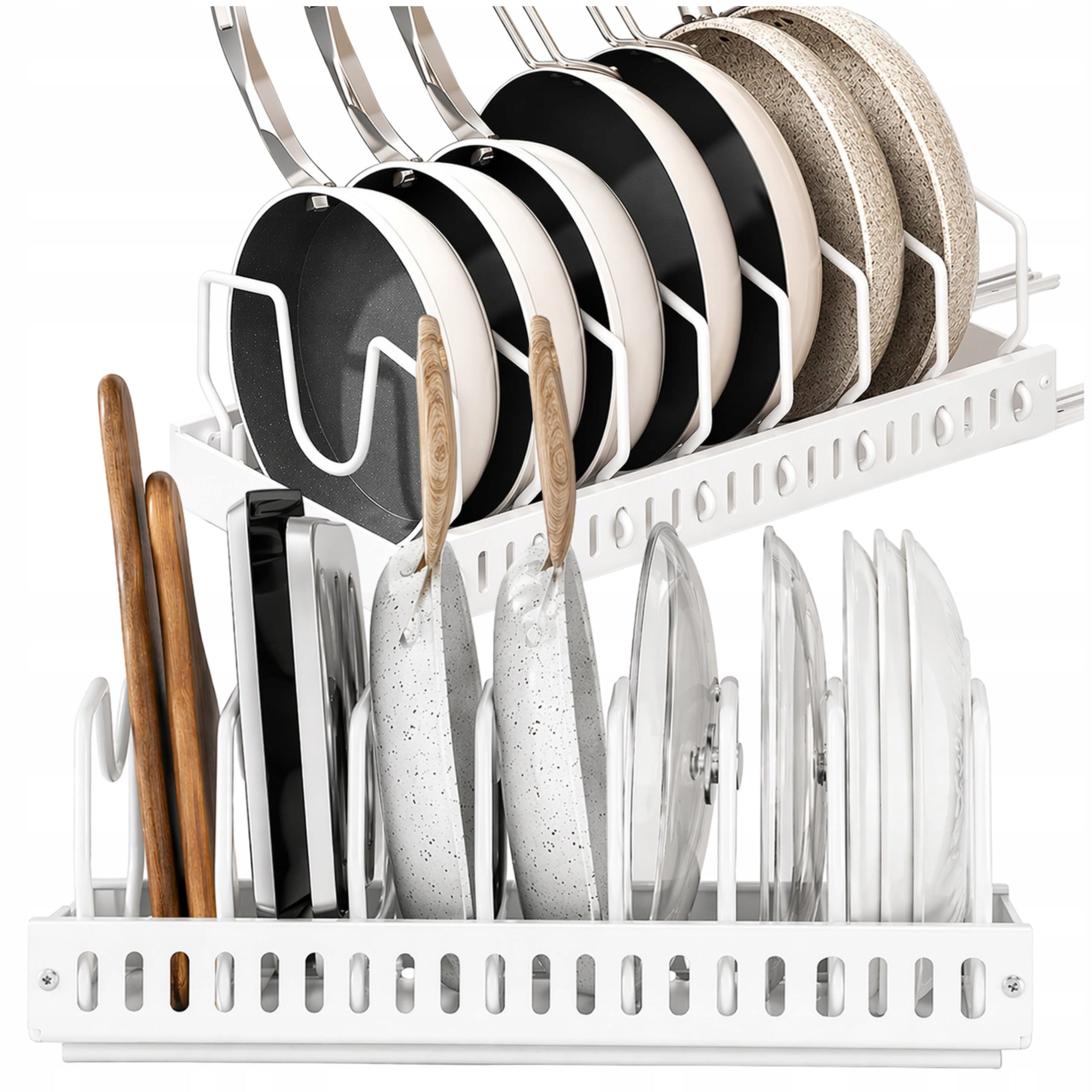 Organizer Dishwasher Lids Kitchen Pans White Packaging status original